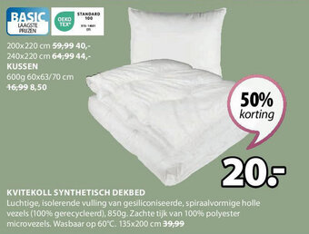 Jysk KVITEKOLL SYNTHETISCH DEKBED aanbieding