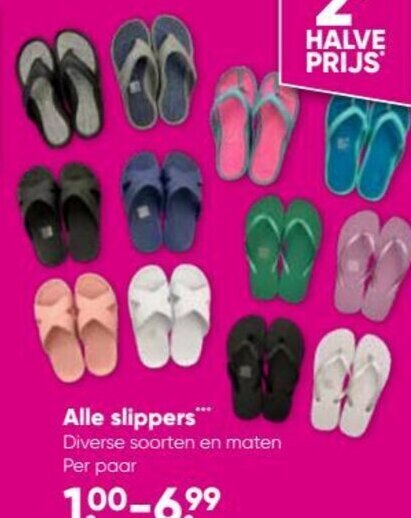 Big Bazar Alle slippers aanbieding