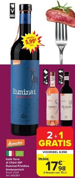 Italië terre di chieti igp ruminat primitivo biodynamisch