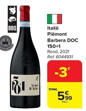 Carrefour Italië piëmont barbera doc 150+1 aanbieding