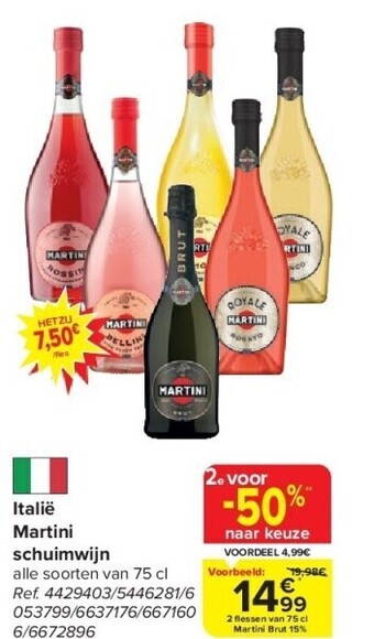 Carrefour Italië martini schuimwijn aanbieding