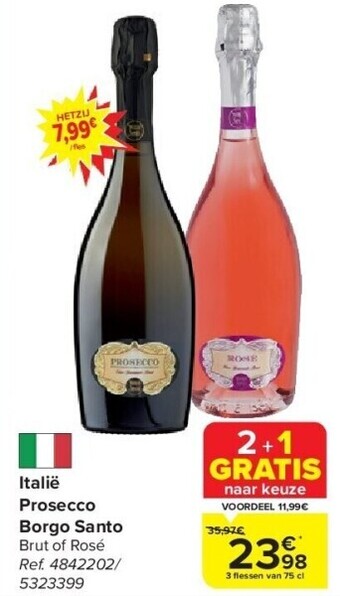 Carrefour Italië prosecco borgo santo aanbieding