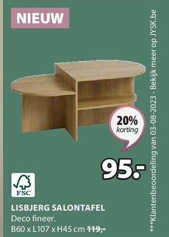 Jysk Lisbjerg salontafel aanbieding
