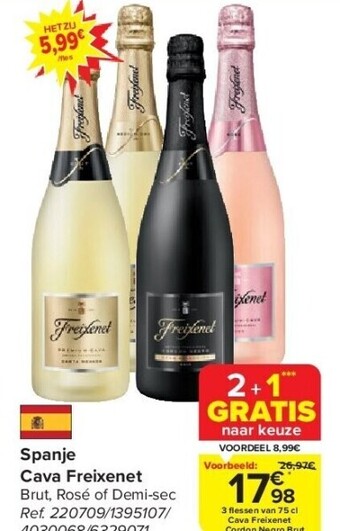 Carrefour Spanje cava freixenet aanbieding