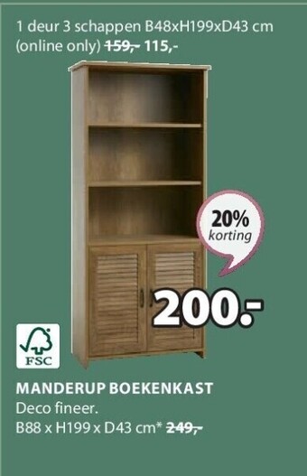 Jysk Manderup boekenkast aanbieding
