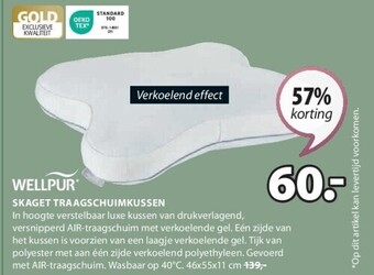 Jysk Skaget traagschuimkussen aanbieding