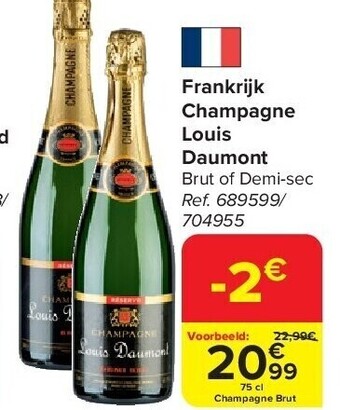 Carrefour Frankrijk champagne louis daumont aanbieding