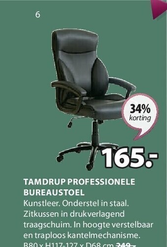 Jysk Tamdrup professionele bureaustoel aanbieding