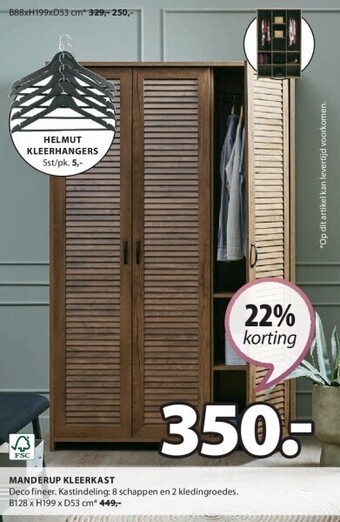 Jysk Manderup kleerkast aanbieding