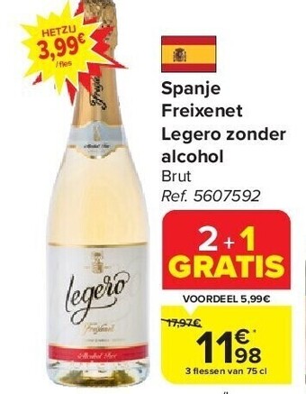 Carrefour Spanje freixenet legero zonder alcohol aanbieding
