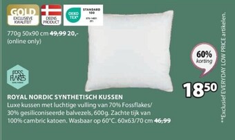 Jysk Royal nordic synthetisch kussen aanbieding