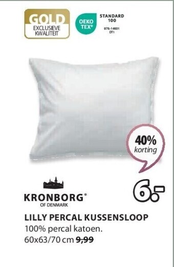 Jysk Lilly percal kussensloop aanbieding