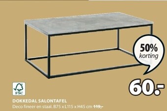 Jysk Dokkedal salontafel aanbieding