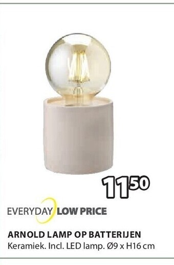 Jysk Arnold lamp op batterijen aanbieding