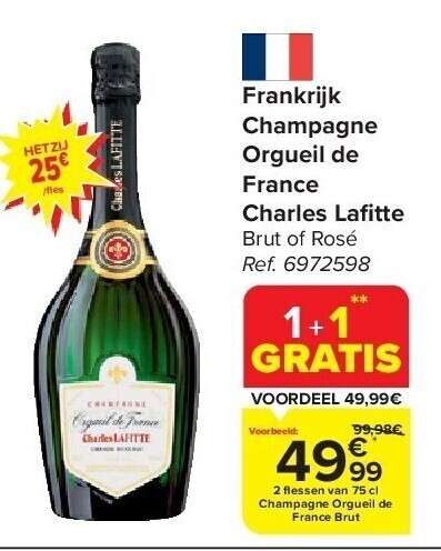 Carrefour Frankrijk champagne orgueil de france charles lafi tte aanbieding