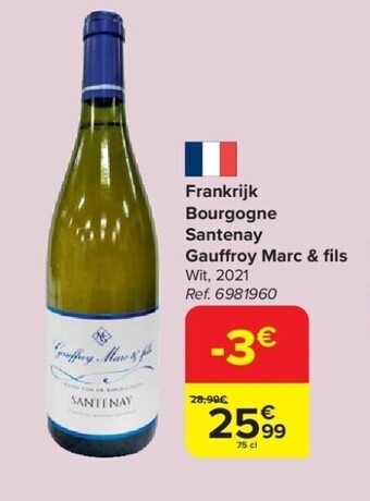 Carrefour Frankrijk bourgogne santenay gauff roy marc & fi ls aanbieding