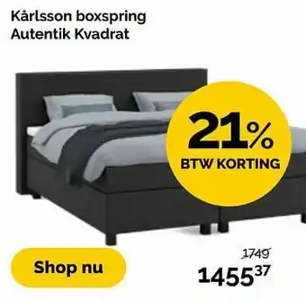 Beter Bed Kårlsson boxspring autentik kvadrat aanbieding