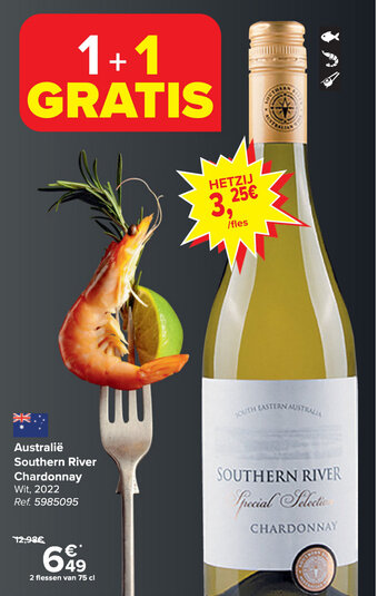 Carrefour Market Australië Southern River Chardonnay aanbieding