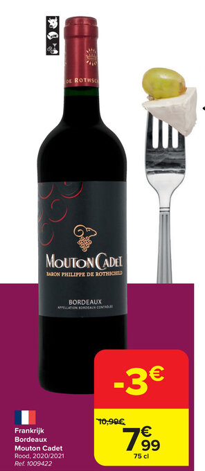 Carrefour Market Frankrijk Bordeaux Mouton Cadet aanbieding
