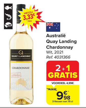 Carrefour Market Australië Quay Landing Chardonnay aanbieding