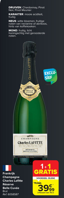Carrefour Market Frankrijk Champagne Charles Lafitte Belle Cuvée aanbieding