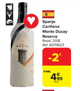 Carrefour Market Spanje Cariñena Monte Ducay Reserva aanbieding