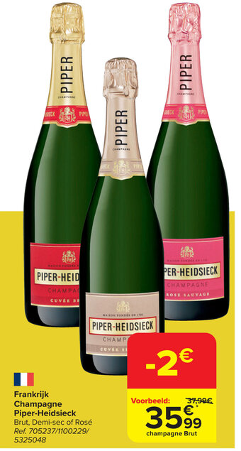 Carrefour Market Frankrijk Champagne Piper-Heidsieck aanbieding