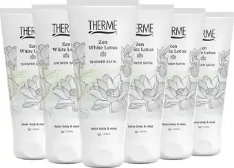 Bol.com 6x therme shower satin zen white lotus 200 ml aanbieding