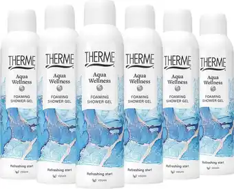 Bol.com 6x therme foaming shower gel aqua wellness 200 ml aanbieding