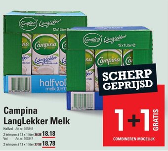 Sligro Campina LangLekker Melk aanbieding