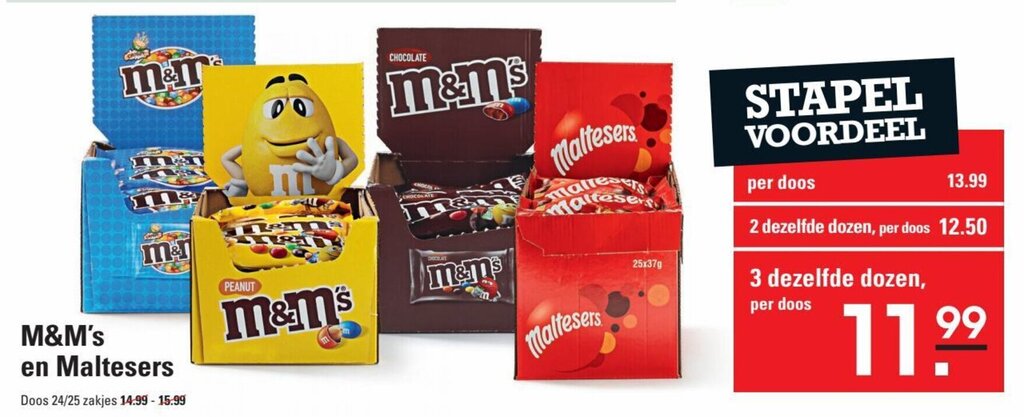 Sligro M&M's en Maltesers aanbieding