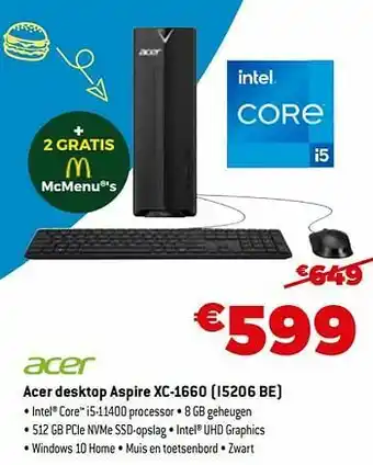 Exellent Acer desktop aspire xc-1660 i5206 be aanbieding