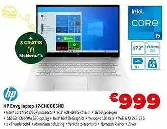Expert Hp envy laptop 17-ch0006nb aanbieding