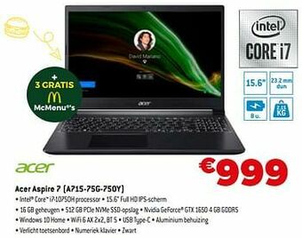 Exellent Acer aspire 7 a715-75g-750y aanbieding