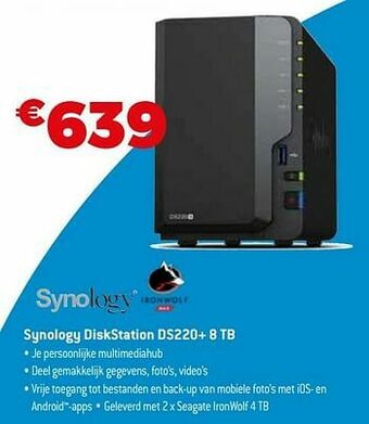 Exellent Synology diskstation ds220+ 8 tb aanbieding
