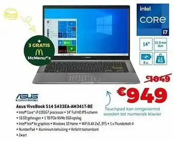Exellent Asus vivobook s14 s433ea-am341t-be aanbieding