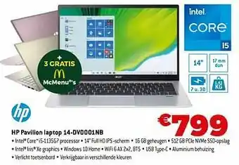 Expert Hp pavilion laptop 14-dv0001nb aanbieding