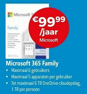 Exellent Microsoft 365 family aanbieding