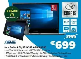 Exellent Asus zenbook flip 13 ux363ja-em120t-be aanbieding