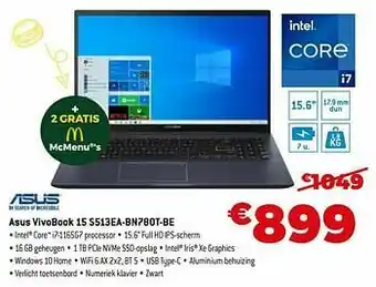 Asus vivobook 15 s513ea-bn780t-be