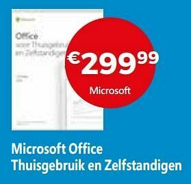 Expert Microsoft office thuisgebruik en zelfstandigen aanbieding