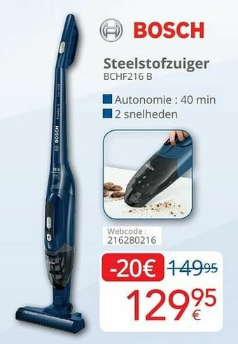 Eldi Bosch steelstofzuiger bchf216 b aanbieding