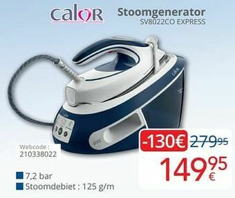 Eldi Calor stoomgenerator sv8022co express aanbieding