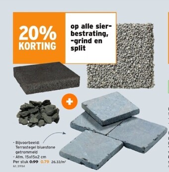 GAMMA Terrastegel bluestone getrommeld aanbieding