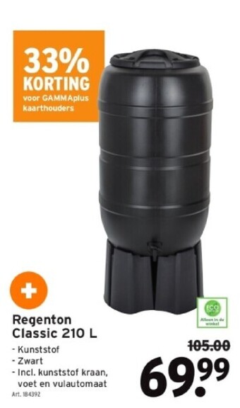 GAMMA Regenton classic 210 l aanbieding
