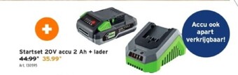 GAMMA Startset 20v accu 2 ah + lader aanbieding