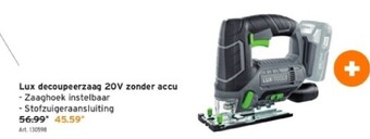 GAMMA Lux decoupeerzaag 20v zonder accu aanbieding
