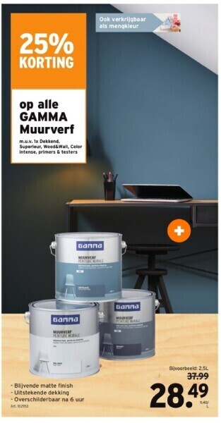 GAMMA Op alle gamma muurverf aanbieding