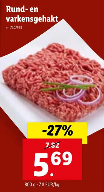 Lidl Rund- en varkensgehakt aanbieding