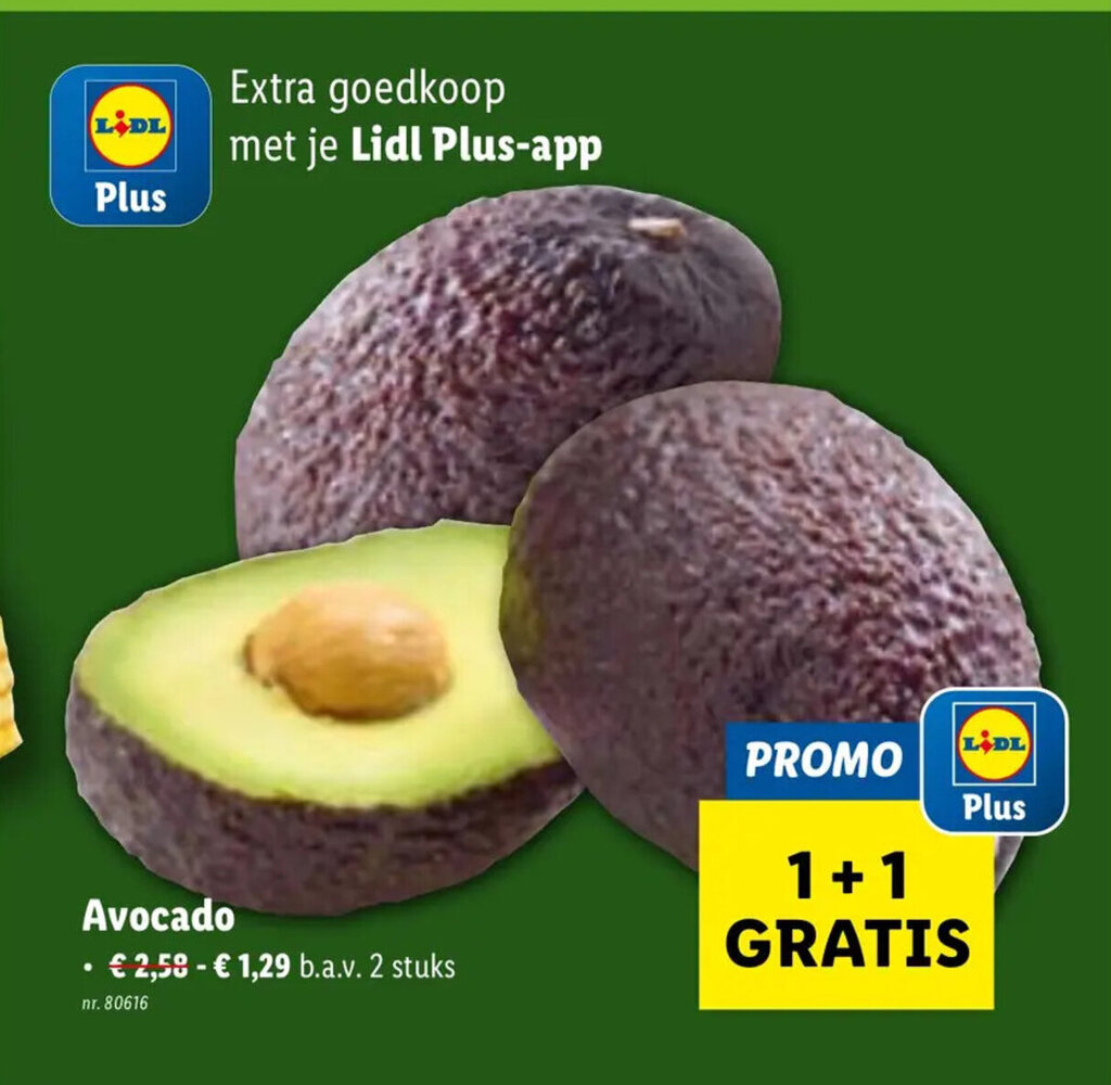 Avocado promotie bij Lidl